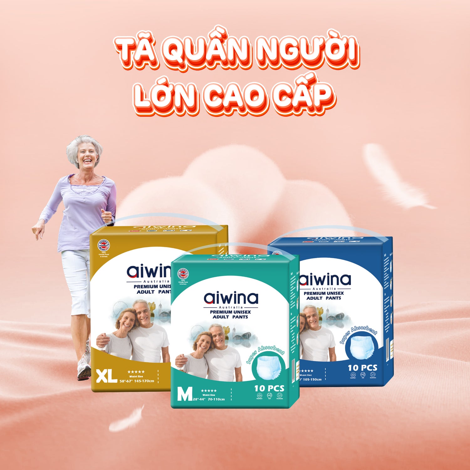 Tã Quần Người Lớn Cao Cấp AIWINA - M
