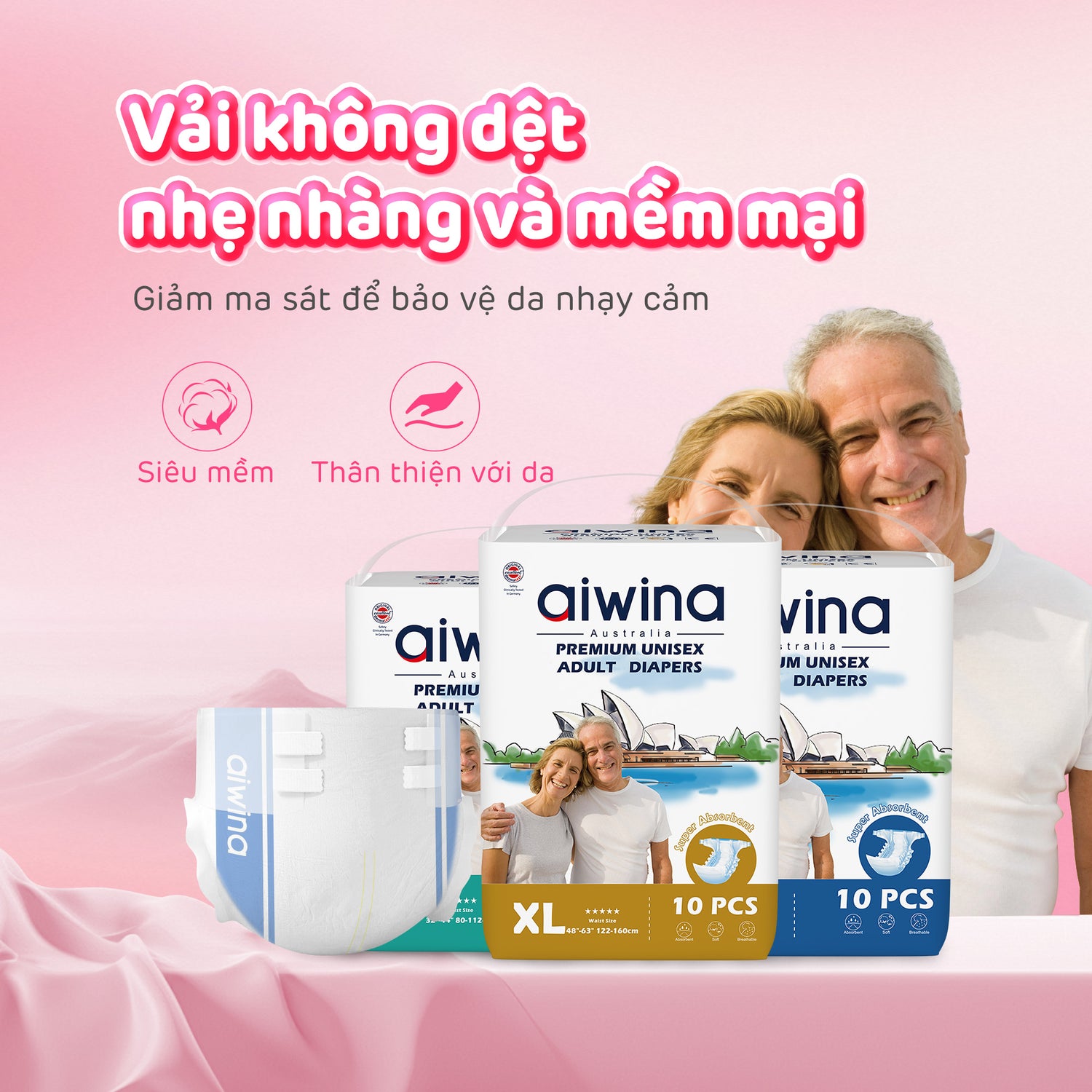 Tã Dán Người Lớn Cao Cấp AIWINA - M