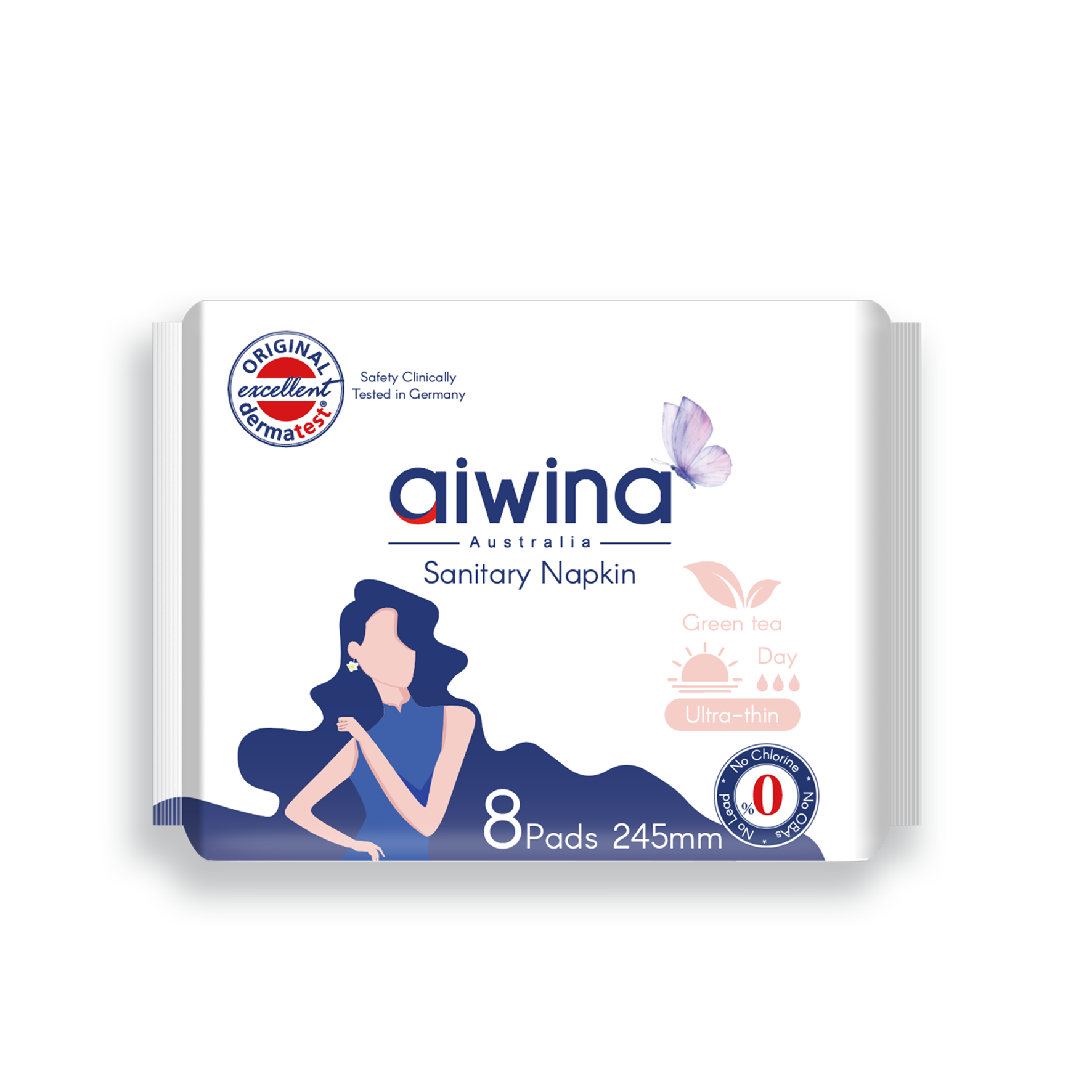 Băng Vệ Sinh AIWINA Ban Ngày Hương Trà Siêu Mỏng Cánh 24.5cm